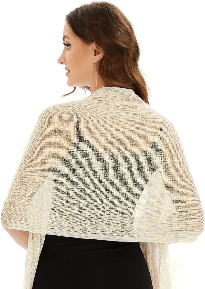 KUNINDOME Sparkling Metallic Shawls and Wraps with Buckle,for Evening Dresses Party Wedding Bride Bridesmaid - Image 3